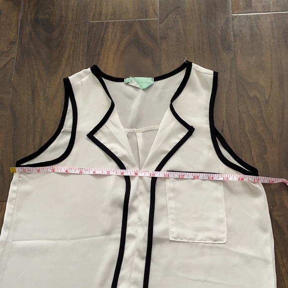 George’s Friend Black + White Chiffon Tank Top - Picture 12 of 14